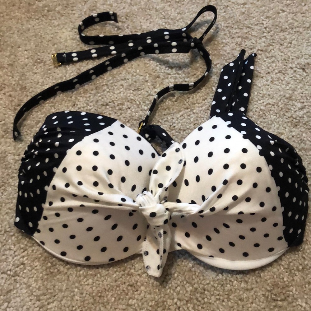 Victoria Secret black & white Polkadot bikini top